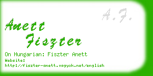 anett fiszter business card